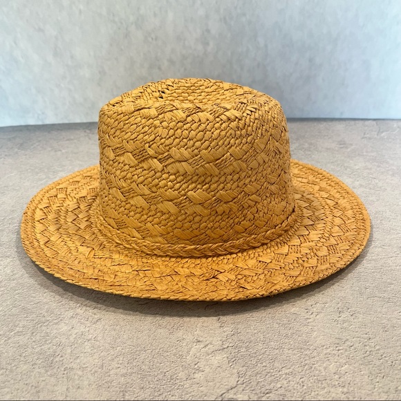 Accessories Straw Fedora Sun Hat With Braided Ribbon Medium Brim